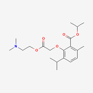 molecular formula C20H31NO5 B13941899 Acetic acid, (2-isopropoxycarbonyl-6-isopropyl-3-methylphenoxy)-, 2-(dimethylamino)ethyl ester CAS No. 53206-76-1