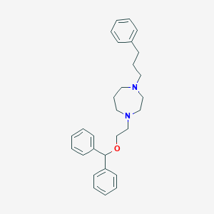 molecular formula C29H36N2O B139419 1-(2-(2-(Diphenyl)methoxy)ethyl)-4-(3-phenylpropyl)homopiperazine CAS No. 150151-14-7
