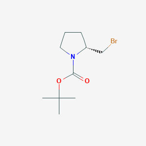 molecular formula C10H18BrNO2 B1394190 (R)-tert-butyl 2-(bromomethyl)pyrrolidine-1-carboxylate CAS No. 1039826-29-3