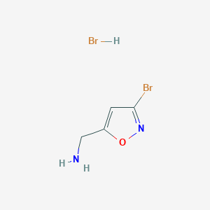 molecular formula C4H6Br2N2O B13941905 1-((3-Bromoisoxazol-5-yl))methanamine hydrobromide 