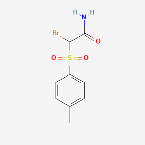 molecular formula C9H10BrNO3S B13941945 Acetamide, 2-bromo-2-[(4-methylphenyl)sulfonyl]- CAS No. 55490-03-4