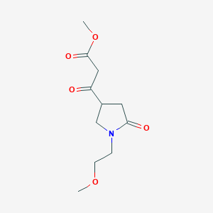 molecular formula C11H17NO5 B1394196 Methyl 3-(1-(2-methoxyethyl)-5-oxopyrrolidin-3-yl)-3-oxopropanoate CAS No. 1083350-32-6