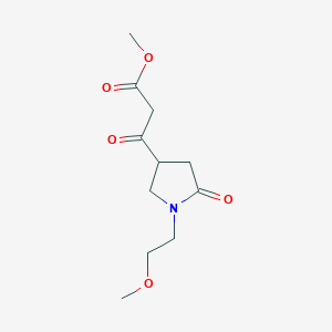 molecular formula C11H17NO5 B1394196 3-[1-(2-Methoxy-ethyl)-5-oxo-pyrrolidin-3-yl]-3-oxo-propionic acid methyl ester CAS No. 1083350-32-6