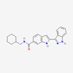 molecular formula C23H24N4O B13941964 N-(cyclohexylmethyl)-2-(1H-indazol-3-yl)-1H-indole-6-carboxamide 