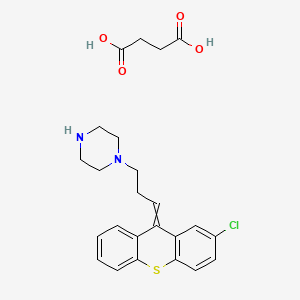 molecular formula C24H27ClN2O4S B13941968 Butanedioic acid;1-[3-(2-chlorothioxanthen-9-ylidene)propyl]piperazine 