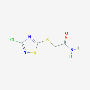 molecular formula C4H4ClN3OS2 B1394199 2-(3-Chloro-1,2,4-thiadiazol-5-ylthio)acetamide CAS No. 36950-05-7