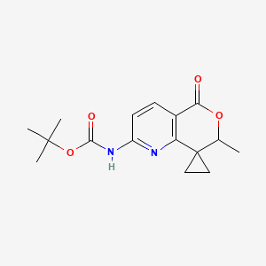 molecular formula C16H20N2O4 B13942003 tert-Butyl (7'-methyl-5'-oxo-5',7'-dihydrospiro[cyclopropane-1,8'-pyrano[4,3-b]pyridin]-2'-yl)carbamate 