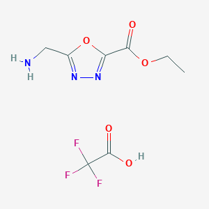 molecular formula C8H10F3N3O5 B1394201 Ethyl 5-(aminomethyl)-1,3,4-oxadiazole-2-carboxylate 2,2,2-trifluoroacetate CAS No. 751479-66-0
