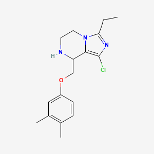 molecular formula C17H22ClN3O B13942031 1-Chloro-8-(3,4-dimethylphenoxymethyl)-3-ethyl-5,6,7,8-tetrahydroimidazo[1,5-a]pyrazine 