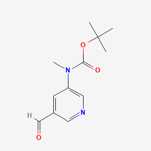 molecular formula C12H16N2O3 B13942032 Tert-butyl (5-formylpyridin-3-YL)(methyl)carbamate 