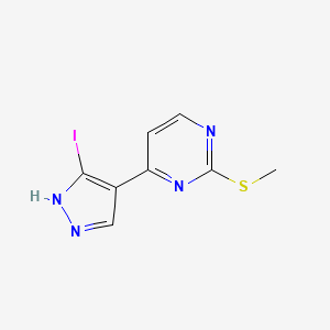 molecular formula C8H7IN4S B1394204 4-(3-Iodo-1H-pyrazol-4-yl)-2-(methylthio)pyrimidine CAS No. 1111638-74-4