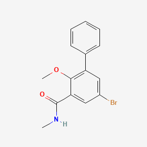 molecular formula C15H14BrNO2 B13942040 5-Bromo-2-methoxy-N-methyl-3-phenylbenzamide CAS No. 63887-04-7