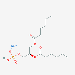molecular formula C15H28NaO8P B1394215 Sodium (2R)-2,3-bis(hexanoyloxy)propyl hydrogen phosphate CAS No. 321883-53-8