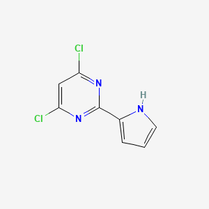 molecular formula C8H5Cl2N3 B13942150 4,6-Dichloro-2-(1H-pyrrol-2-yl)pyrimidine CAS No. 89508-42-9