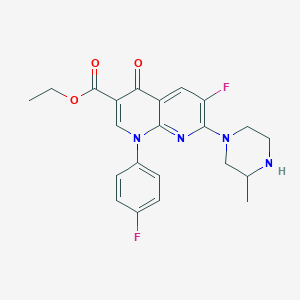 molecular formula C22H22F2N4O3 B13942165 Ethyl 6-fluoro-1-(4-fluorophenyl)-7-(3-methylpiperazin-1-yl)-4-oxo-1,4-dihydro-1,8-naphthyridine-3-carboxylate CAS No. 100546-84-7