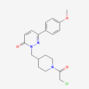 molecular formula C19H22ClN3O3 B1394219 2-[1-(2-Chloro-acetyl)-piperidin-4-ylmethyl]-6-(4-methoxy-phenyl)-2H-pyridazin-3-one CAS No. 1229626-96-3