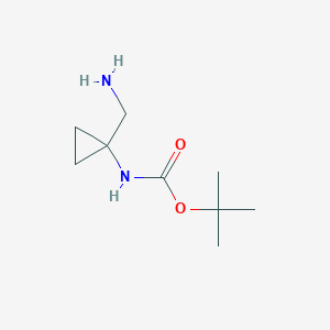 molecular formula C9H18N2O2 B1394221 tert-Butyl (1-(aminomethyl)cyclopropyl)carbamate CAS No. 1027338-34-6