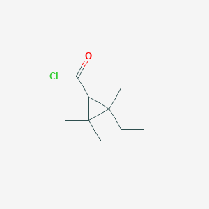 molecular formula C9H15ClO B13942211 Cyclopropanecarbonyl chloride, 2-ethyl-2,3,3-trimethyl- CAS No. 50675-58-6