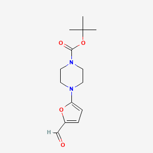 molecular formula C14H20N2O4 B1394230 叔丁基 4-(5-甲酰呋喃-2-基)哌嗪-1-甲酸酯 CAS No. 1219911-62-2