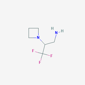 molecular formula C6H11F3N2 B1394231 2-(Azetidin-1-yl)-3,3,3-trifluoropropan-1-amine CAS No. 1263279-91-9