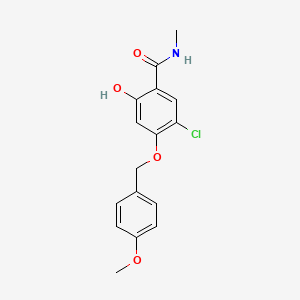 molecular formula C16H16ClNO4 B13942315 5-chloro-2-hydroxy-4-[(4-methoxybenzyl)oxy]-N-methylbenzamide 