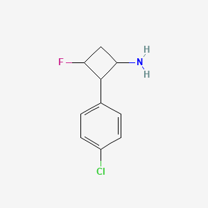 molecular formula C10H11ClFN B13942321 2-(4-Chlorophenyl)-3-fluorocyclobutanamine 