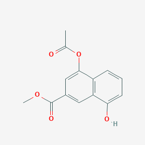 molecular formula C14H12O5 B13942330 4-(Acetyloxy)-8-hydroxy-2-naphthalenecarboxylic acid methyl ester 