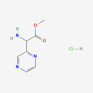 molecular formula C7H10ClN3O2 B13942343 Methyl 2-amino-2-(pyrazin-2-yl)acetate hydrochloride 