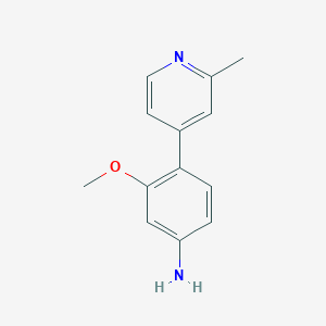 molecular formula C13H14N2O B13942401 3-Methoxy-4-(2-methylpyridin-4-yl)benzenamine 
