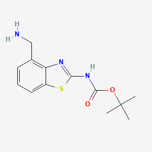 molecular formula C13H17N3O2S B13942410 Tert-butyl (4-(aminomethyl)benzo[d]thiazol-2-yl)carbamate 