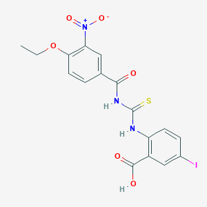 molecular formula C17H14IN3O6S B13942423 2-[(4-Ethoxy-3-nitrobenzoyl)carbamothioylamino]-5-iodobenzoic acid CAS No. 530153-22-1