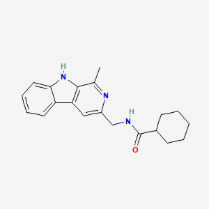 molecular formula C20H23N3O B13942432 9H-Pyrido(3,4-b)indole, 3-cyclohexanecarboxamidomethyl-1-methyl- CAS No. 63885-52-9