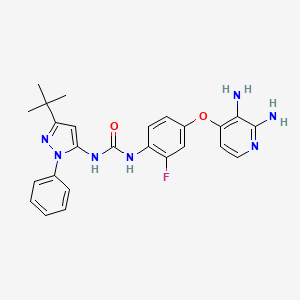 molecular formula C25H26FN7O2 B1394245 1-(3-(tert-butyl)-1-phenyl-1H-pyrazol-5-yl)-3-(4-((2,3-diaminopyridin-4-yl)oxy)-2-fluorophenyl)urea CAS No. 1163721-35-4