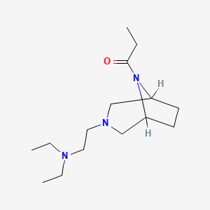 molecular formula C15H29N3O B13942457 3-(2-(Diethylamino)ethyl)-8-propionyl-3,8-diazabicyclo(3.2.1)octane CAS No. 63978-00-7
