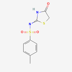 molecular formula C10H10N2O3S2 B13942471 4-methyl-N-(4-oxo-thiazolidin-2-ylidene)benzenesulfonamide 