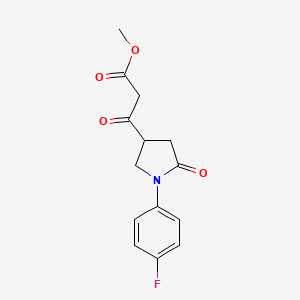 molecular formula C14H14FNO4 B1394252 Methyl 3-(1-(4-fluorophenyl)-5-oxopyrrolidin-3-yl)-3-oxopropanoate CAS No. 1083402-30-5