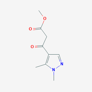 molecular formula C9H12N2O3 B1394253 Methyl 3-(1,5-dimethyl-1H-pyrazol-4-yl)-3-oxopropanoate CAS No. 1229624-54-7