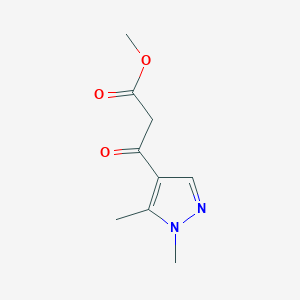 molecular formula C9H12N2O3 B1394253 3-(1,5-Dimethyl-1H-pyrazol-4-yl)-3-oxo-propionic acid methyl ester CAS No. 1229624-54-7