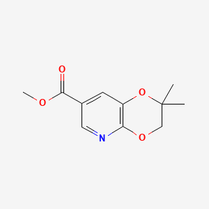 molecular formula C11H13NO4 B13942539 Methyl 2,2-dimethyl-2,3-dihydro-[1,4]dioxino[2,3-b]pyridine-7-carboxylate 