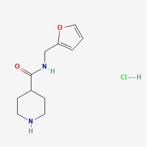 molecular formula C11H17ClN2O2 B1394255 N-(furan-2-ylmethyl)piperidine-4-carboxamide hydrochloride CAS No. 1220037-74-0