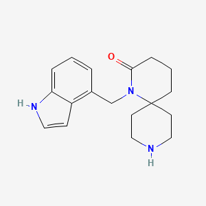 molecular formula C18H23N3O B13942581 1-((1H-indol-4-yl)methyl)-1,9-diazaspiro[5.5]undecan-2-one 