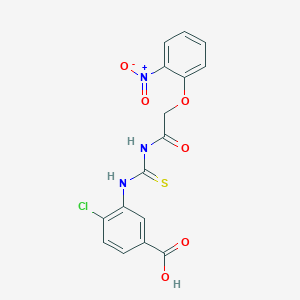 molecular formula C16H12ClN3O6S B13942589 4-Chloro-3-[[2-(2-nitrophenoxy)acetyl]carbamothioylamino]benzoic acid CAS No. 536986-10-4