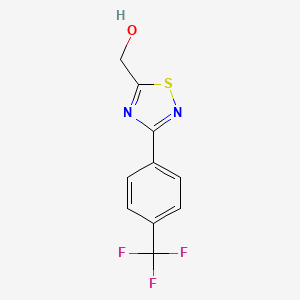 molecular formula C10H7F3N2OS B13942629 1,2,4-Thiadiazole-5-methanol, 3-[4-(trifluoromethyl)phenyl]- CAS No. 851224-81-2