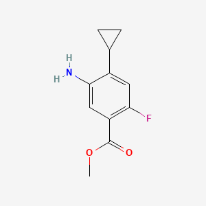 molecular formula C11H12FNO2 B13942642 Methyl 5-amino-4-cyclopropyl-2-fluorobenzoate 