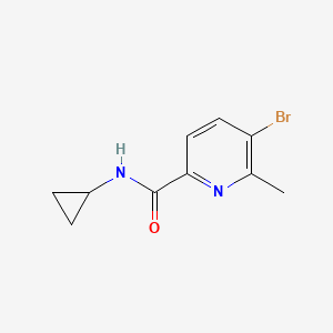 molecular formula C10H11BrN2O B13942649 5-Bromo-N-cyclopropyl-6-methylpicolinamide 