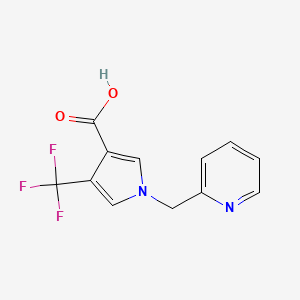 molecular formula C12H9F3N2O2 B1394266 1-(pyridin-2-ylmethyl)-4-(trifluoromethyl)-1H-pyrrole-3-carboxylic acid CAS No. 1221724-75-9