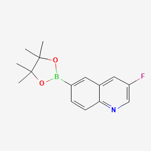 molecular formula C15H17BFNO2 B13942735 3-Fluoro-6-(4,4,5,5-tetramethyl-1,3,2-dioxaborolan-2-YL)quinoline 