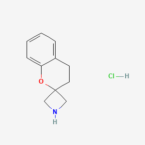 molecular formula C11H14ClNO B1394276 螺[氮杂环丁烷-3,2'-色满]盐酸盐 CAS No. 1263285-14-8