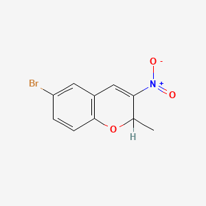 molecular formula C10H8BrNO3 B13942767 6-Bromo-2-methyl-3-nitro-2H-1-benzopyran CAS No. 57543-78-9