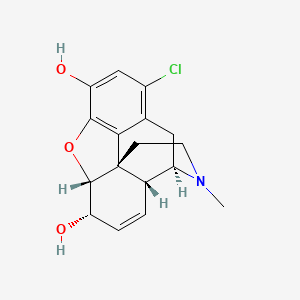 molecular formula C17H18ClNO3 B13942795 (4R,4aR,7S,7aR,12bS)-11-chloro-3-methyl-2,4,4a,7,7a,13-hexahydro-1H-4,12-methanobenzofuro[3,2-e]isoquinoline-7,9-diol CAS No. 63690-31-3